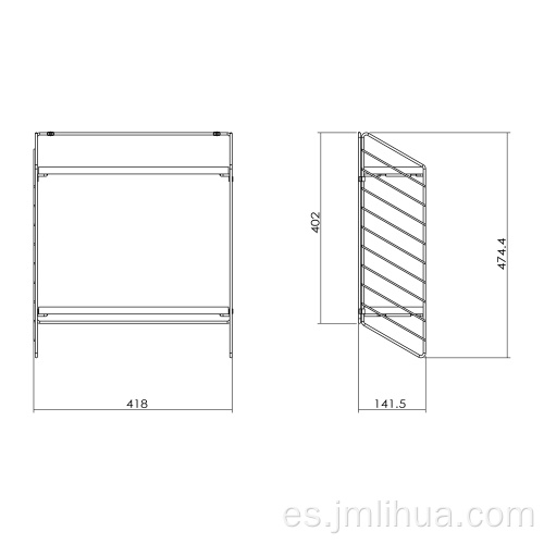 estante de la cocina del estante de pared con madera